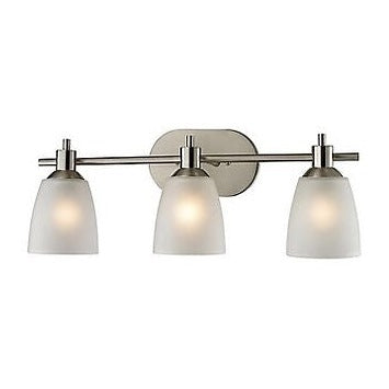 Brushed Nickel 3-Light Frosted Glass Vanity Fixture