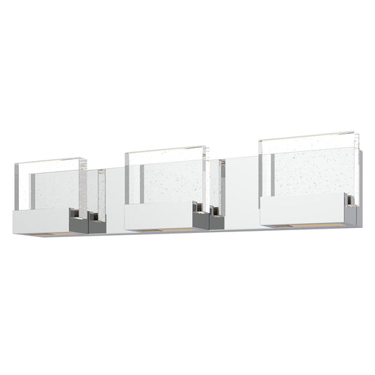 24'' Contemporary Chrome Wall Vanity Light – Bubble Glass Shades (3-Light)