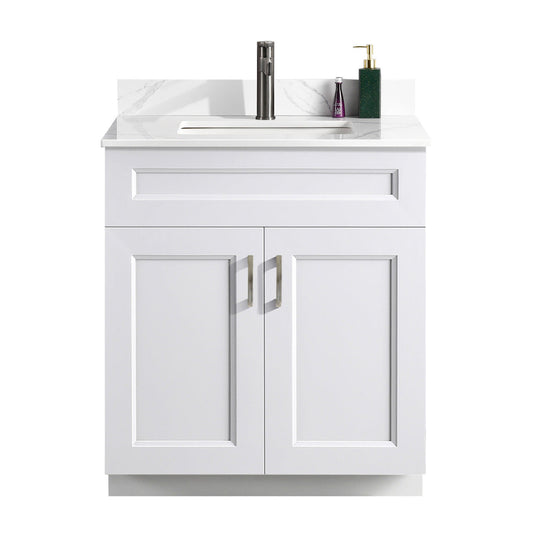 30″ Bathroom Vanity (Pinewood) Double Doors Free Standing Bathroom Cabinet