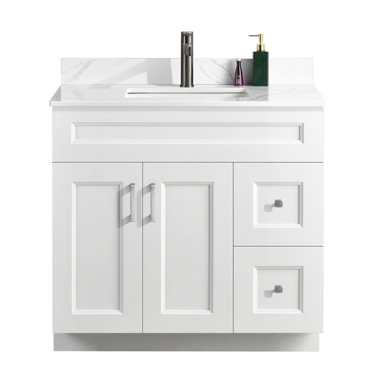 36″ Bathroom Vanity (Pinewood) Free Standing Bathroom Cabinet Left/Right