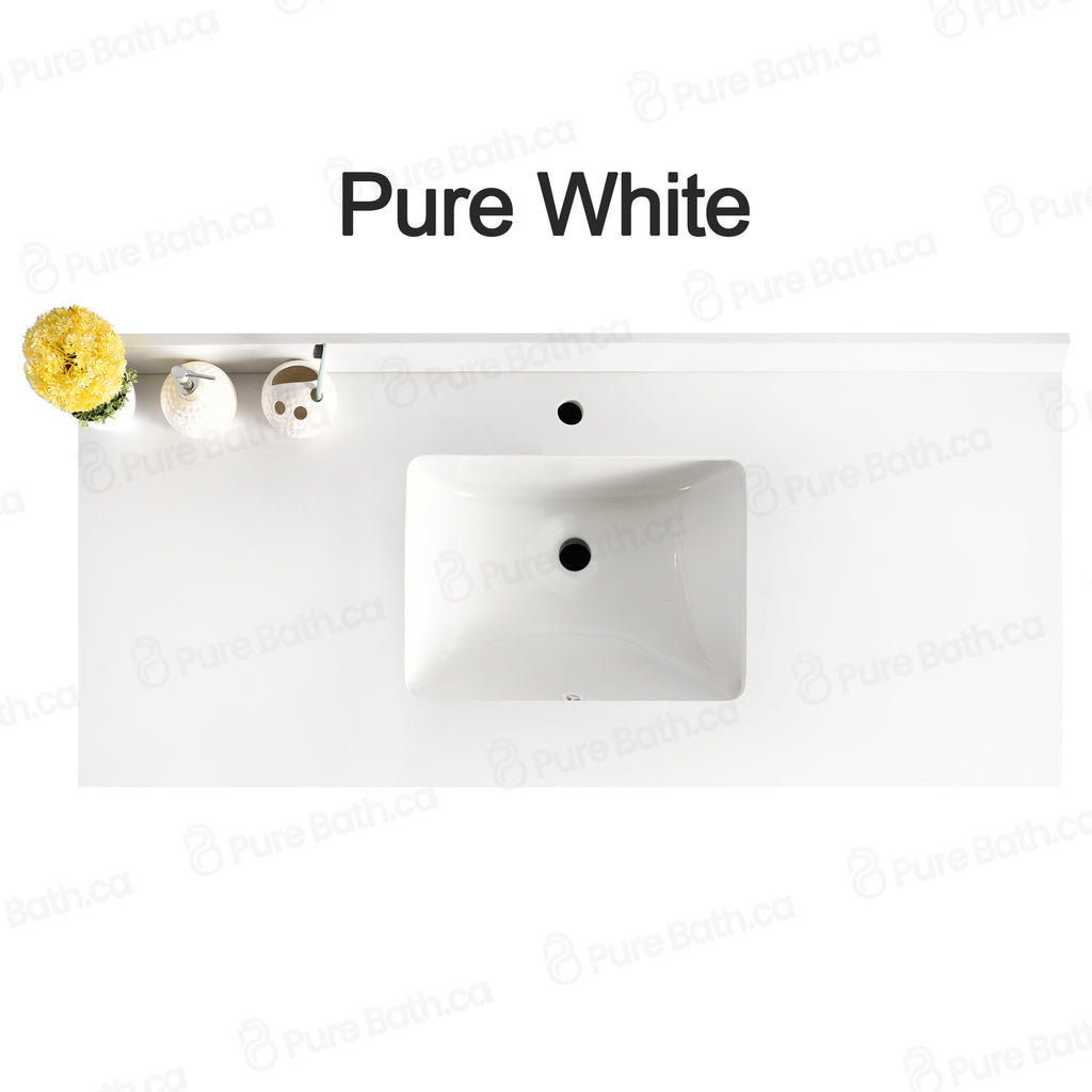 61" x 22.5" Pure White Single Sink Countertop