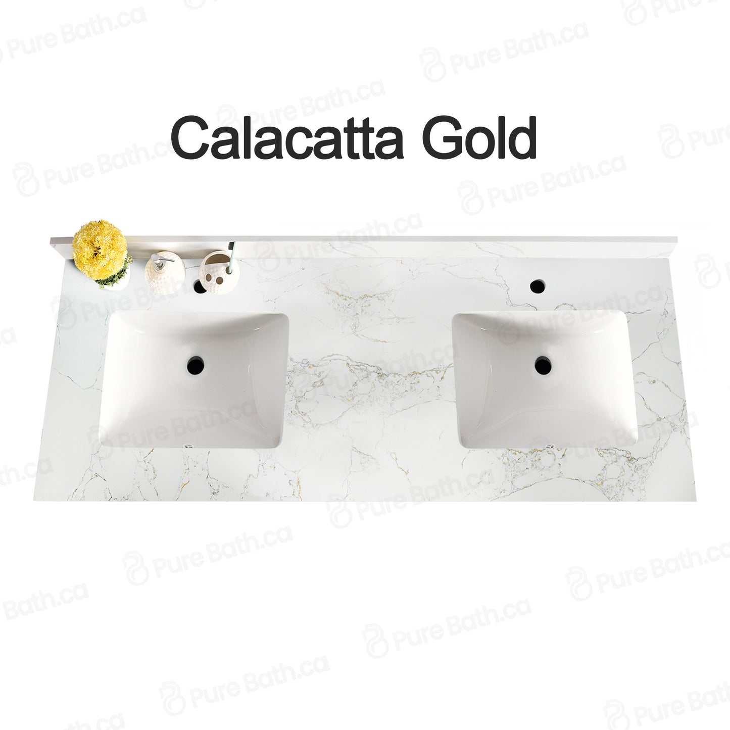 61" x 22.5" Calacatta Gold Double Sink Countertop