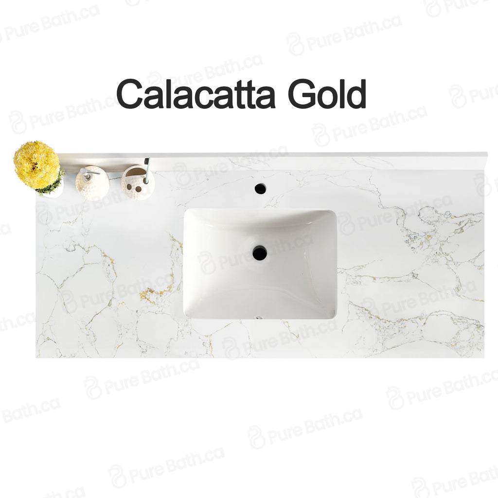 61" x 22.5" Calacatta Gold Single Sink Countertop