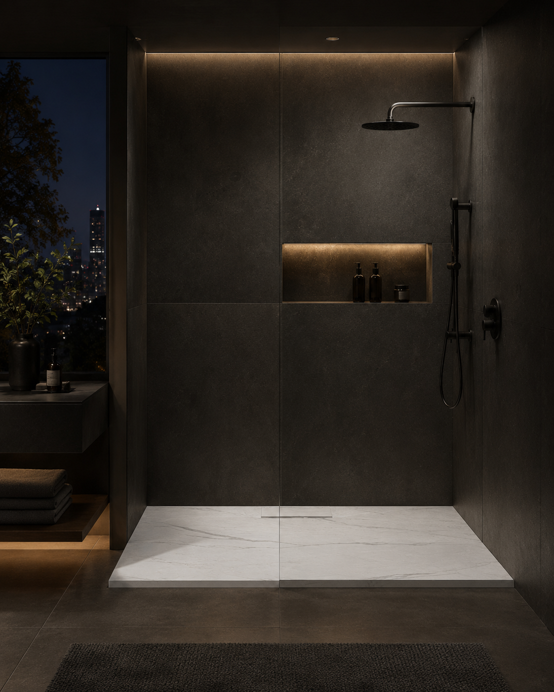 60" x 36" Stone Shower Base