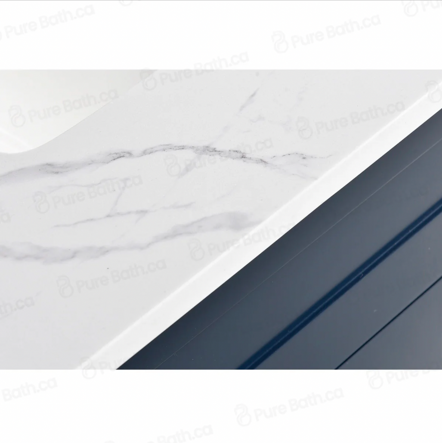 55" x 22.5" White Carrara Single Sink Countertop
