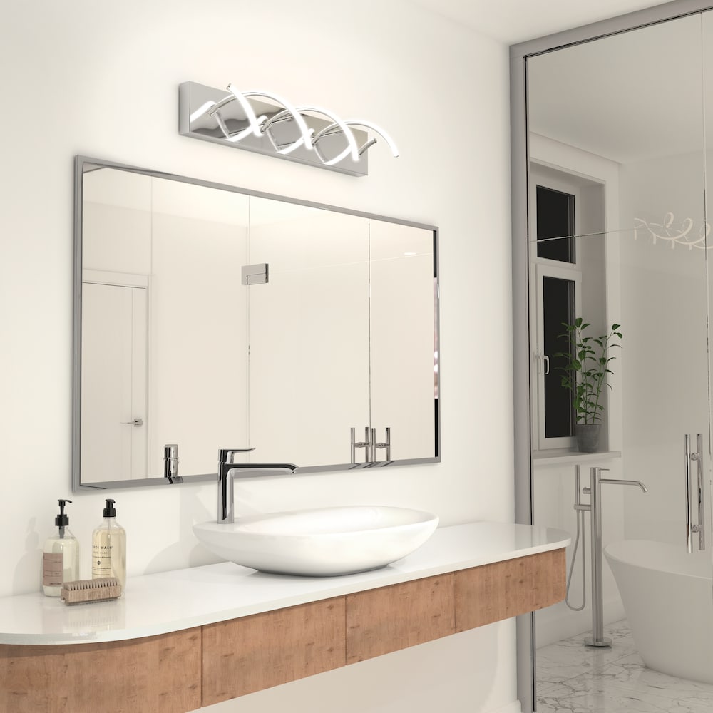 Chrome Wave Design LED Vanity Bar light