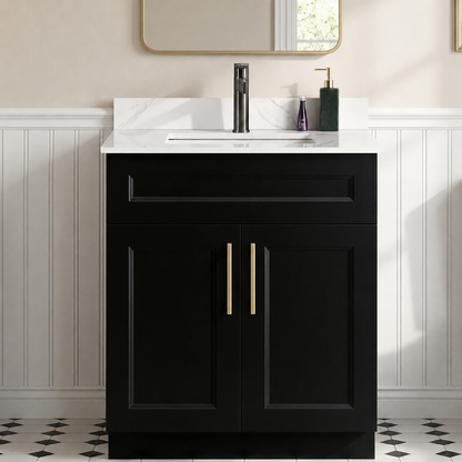 30″ Bathroom Vanity (Pinewood) Double Doors Free Standing Bathroom Cabinet