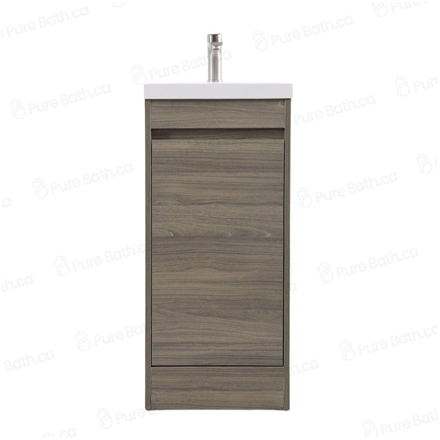 16"  Powder Room Bathroom Vanity With Single Sink and Storage