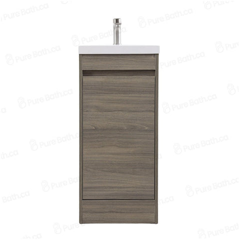16"  Powder Room Bathroom Vanity With Single Sink and Storage
