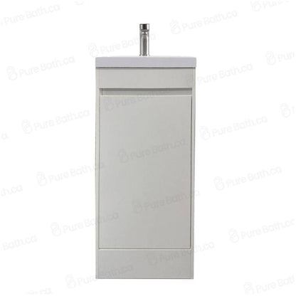 16"  Powder Room Bathroom Vanity With Single Sink and Storage