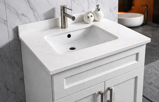 25" x 22.5" White Carrara Countertop