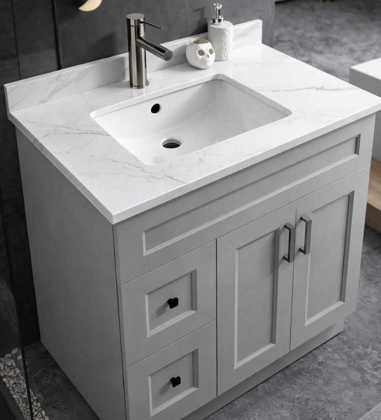 37" x 22.5" White Carrara Countertop