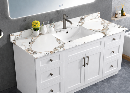 61" x 22.5" Calacatta Gold Single Sink Countertop