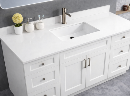 73" x 22.5" Pure White Single Sink Countertop
