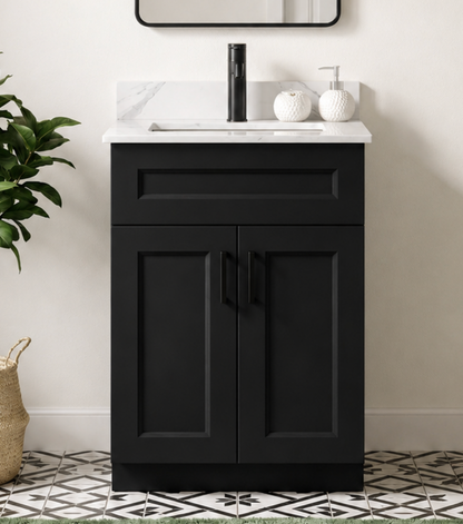 24″ Bathroom Vanity (Pinewood) Double Doors Free Standing Bathroom Cabinet