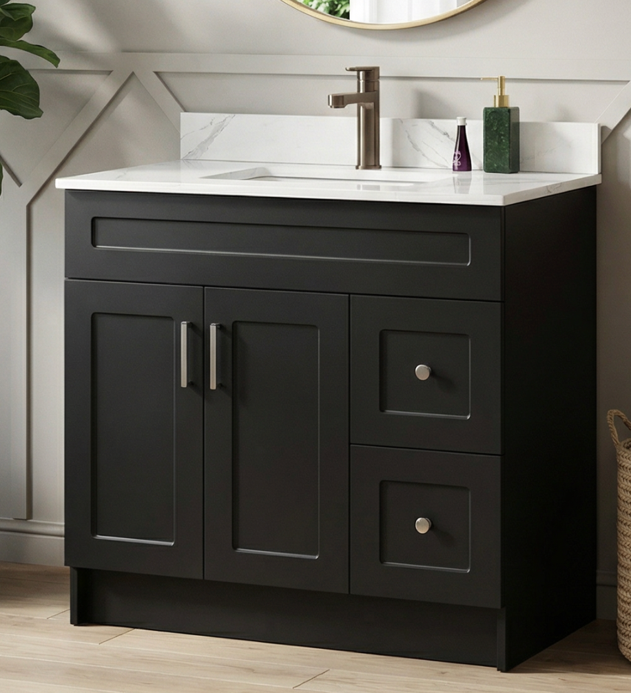 36″ Bathroom Vanity (HDF) Free Standing Bathroom Cabinet Left/Right