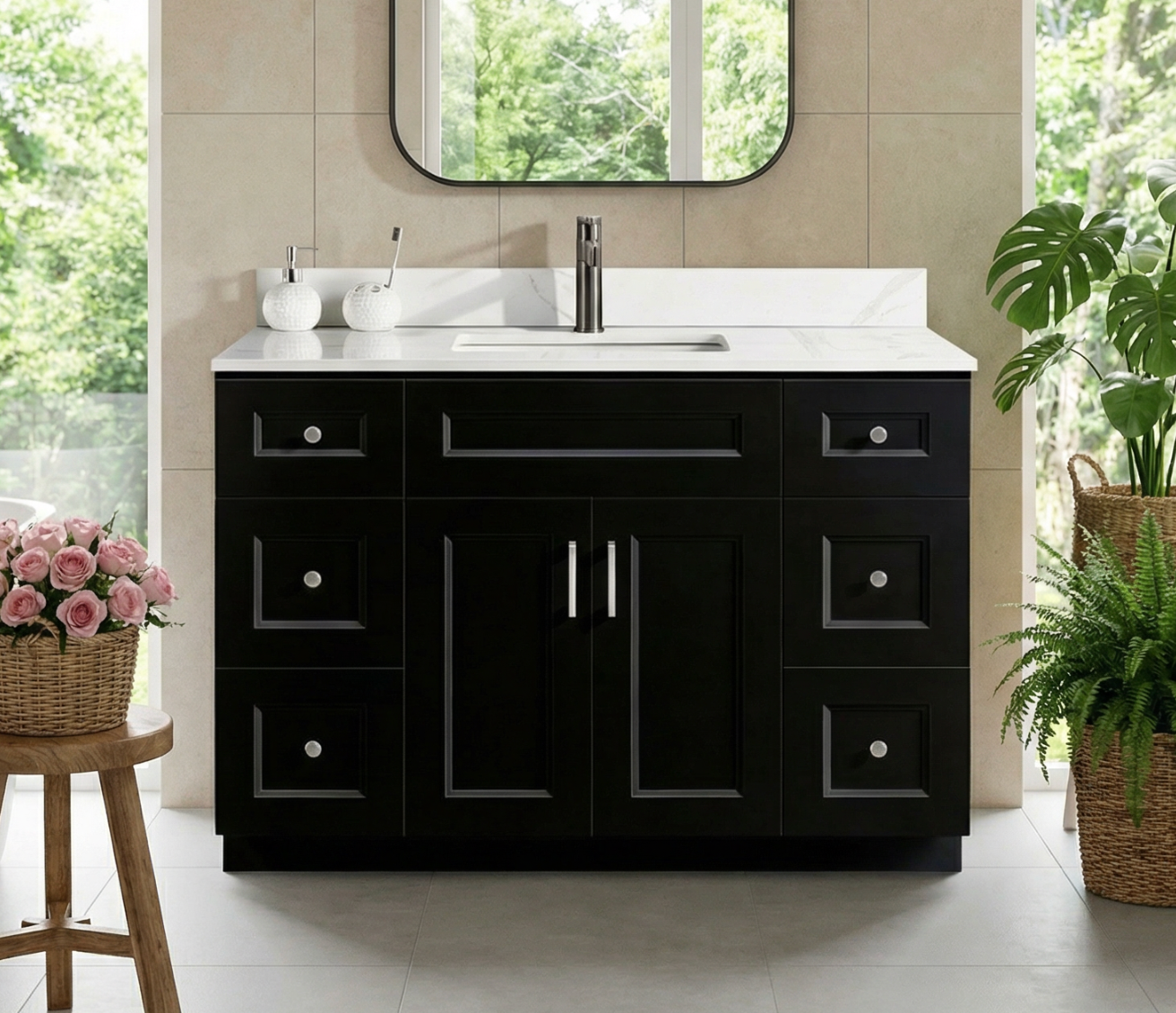 48″ Bathroom Vanity (Pinewood). Free Standing Bathroom Cabinet