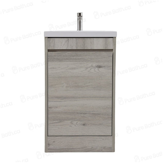 20" Powder Room Bathroom Vanity With Single Sink and Storage