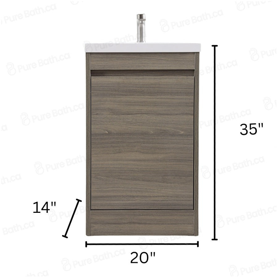 20" Powder Room Bathroom Vanity With Single Sink and Storage