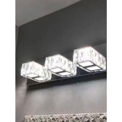 Luxury 3-Light Crystal LED Vanity Light – Chrome Finish