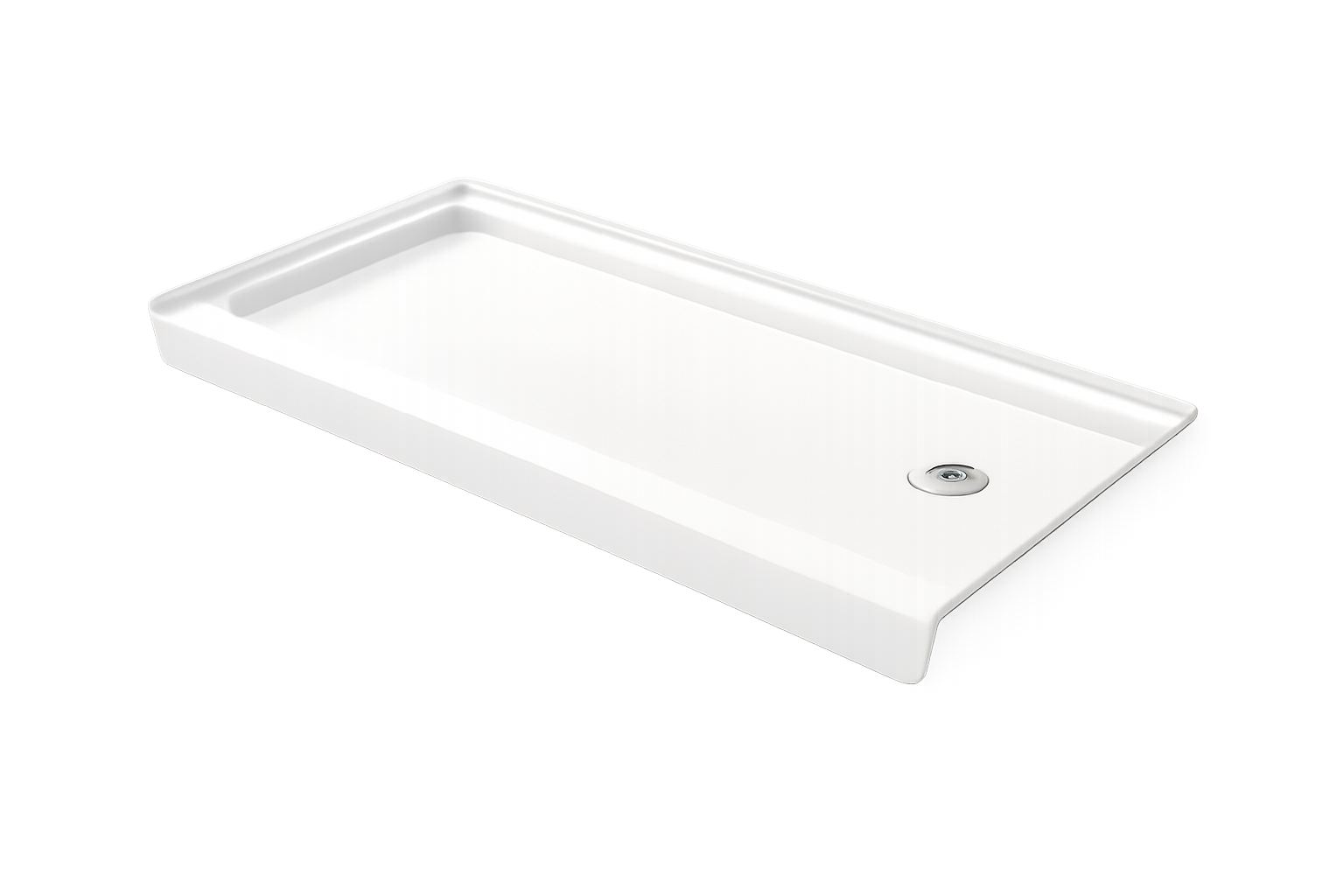60×30 inch Right Drain Acrylic Shower Base