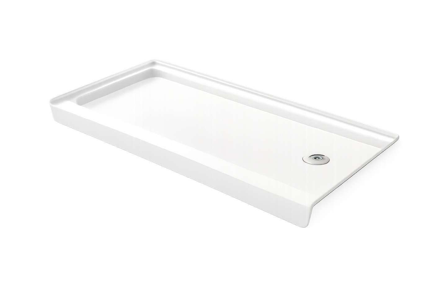 60×30 inch Right Drain Acrylic Shower Base