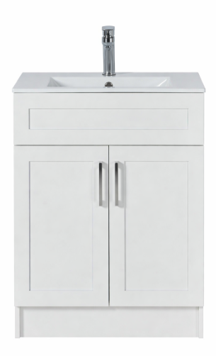 24″ Freestanding Bathroom Vanity With Ceramic Top (MDF)(GLS116)