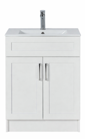 24″ Freestanding Bathroom Vanity With Ceramic Top (MDF)(GLS116)