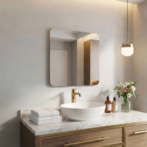 28" x 32" Frameless Rectangle Vanity On-Wall Mirror