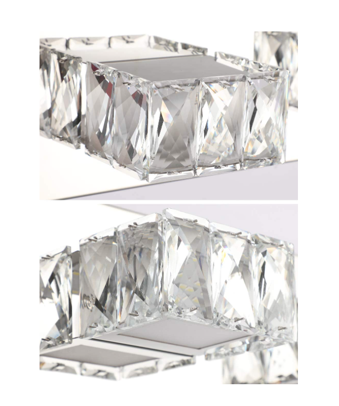 Luxury 3-Light Crystal LED Vanity Light – Chrome Finish