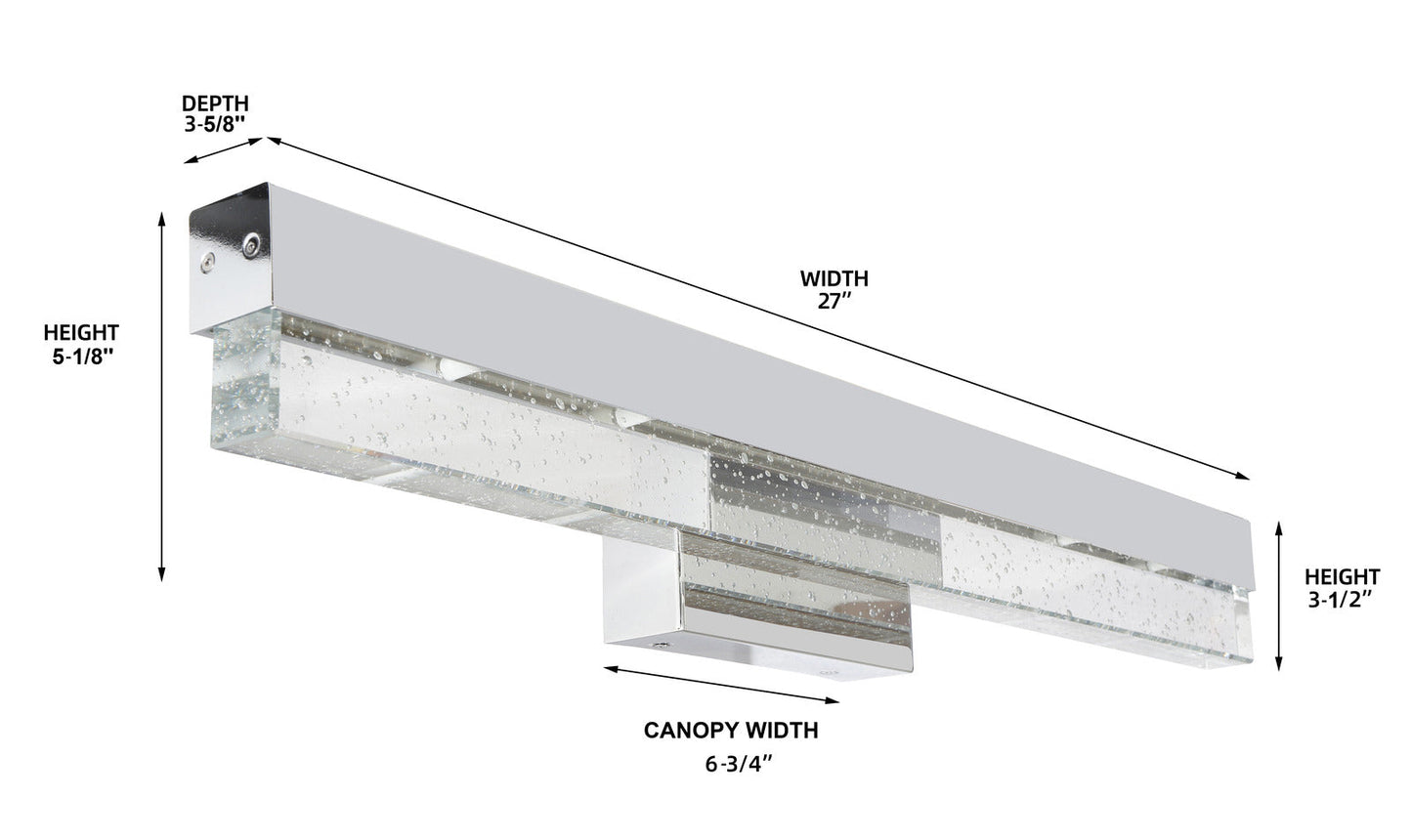 Contemporary Vanity Light Series / Steel & Bubble Glass Bar Design