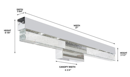 Contemporary Vanity Light Series / Steel & Bubble Glass Bar Design