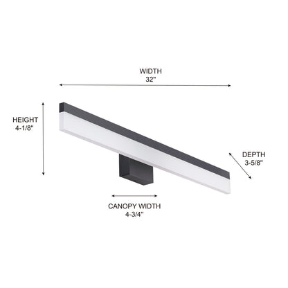 Contemporary Vanity Light Series / Aluminum & Acrylic Bar Design / Size & Color Options
