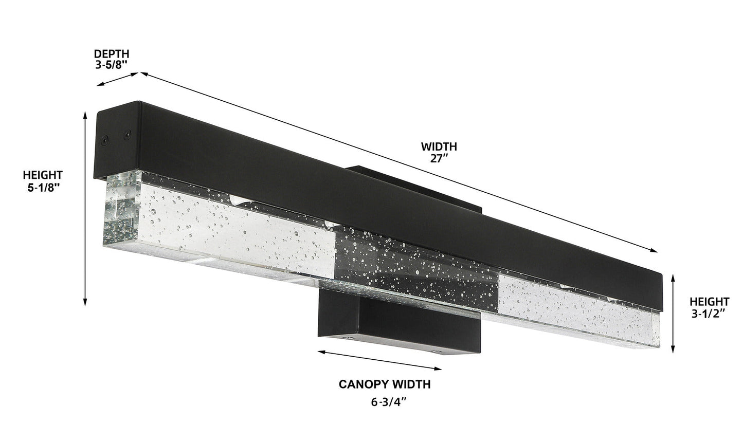 Contemporary Vanity Light Series / Steel & Bubble Glass Bar Design