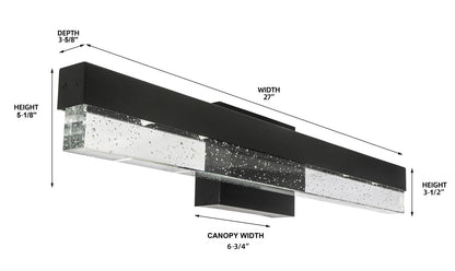 Contemporary Vanity Light Series / Steel & Bubble Glass Bar Design