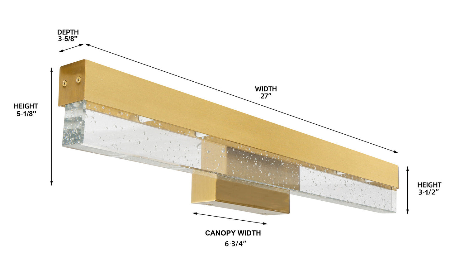 Contemporary Vanity Light Series / Steel & Bubble Glass Bar Design