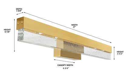 Contemporary Vanity Light Series / Steel & Bubble Glass Bar Design
