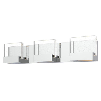 24'' Contemporary Chrome Wall Vanity Light – Bubble Glass Shades (3-Light)