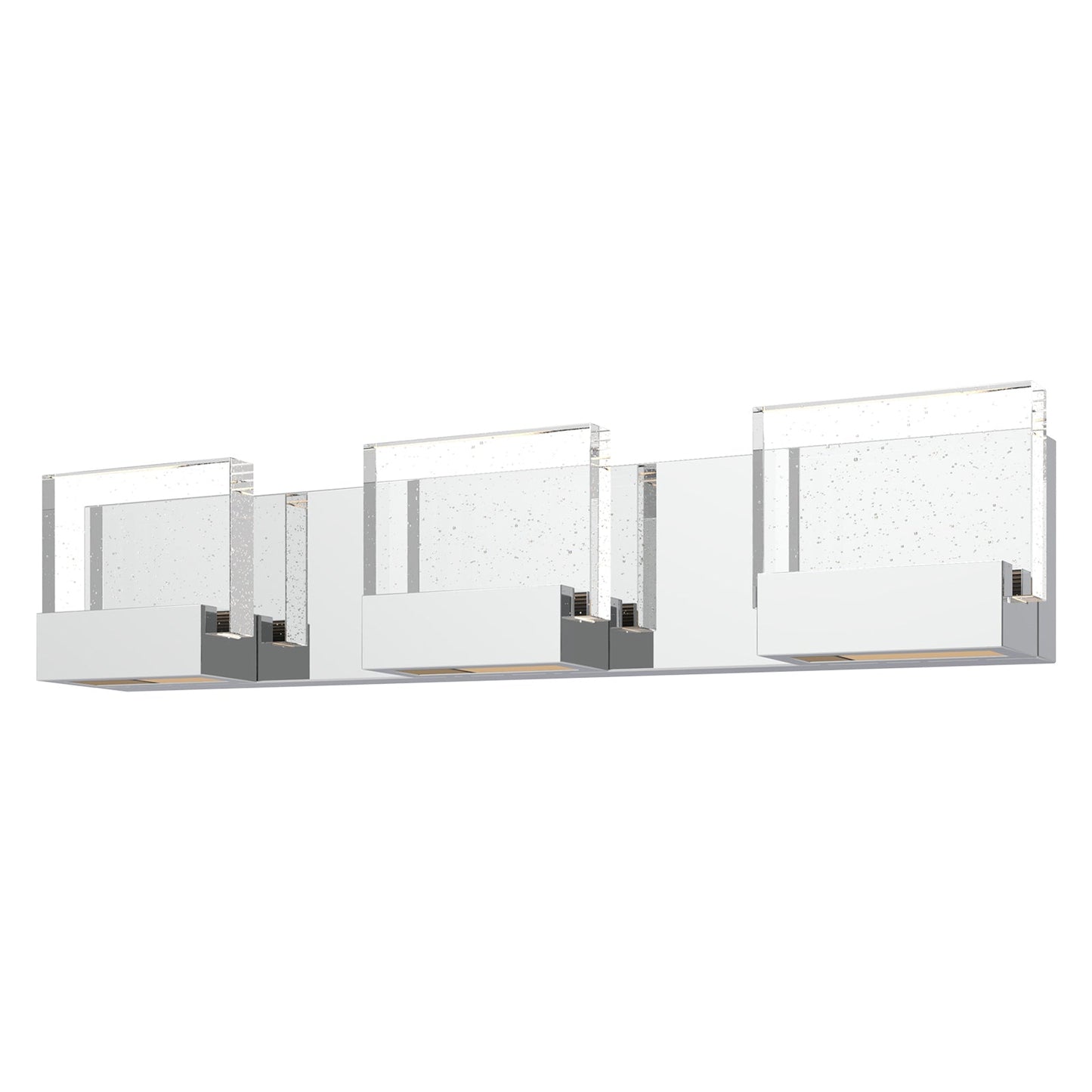 24'' Contemporary Chrome Wall Vanity Light – Bubble Glass Shades (3-Light)