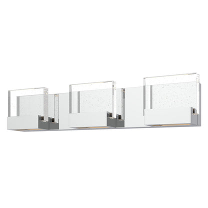 24'' Contemporary Chrome Wall Vanity Light – Bubble Glass Shades (3-Light)