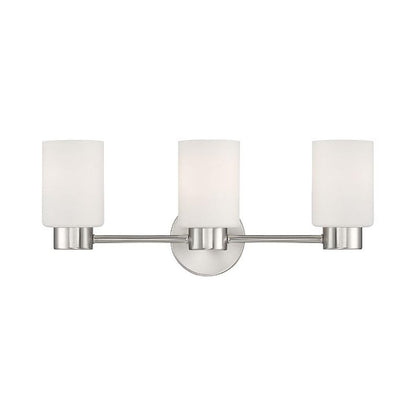 20'' Traditional Brushed Nickel 3-Light Vanity Light with Frosted Glass Shades