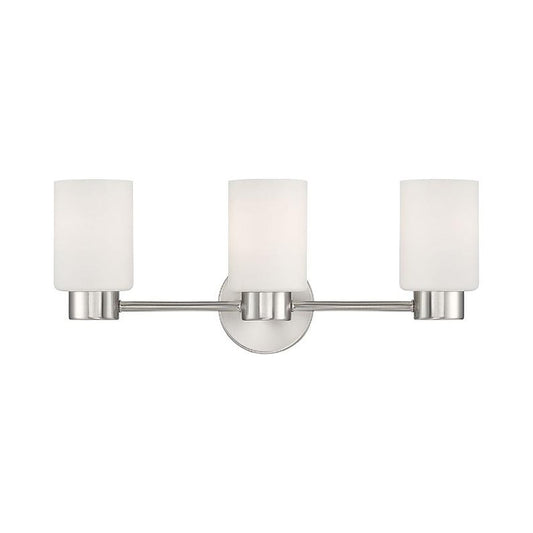 20'' Traditional Brushed Nickel 3-Light Vanity Light with Frosted Glass Shades