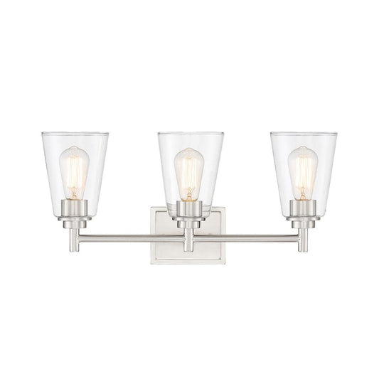 22'' Traditional Brushed Nickel Fountain-Style 3-Light Fixture