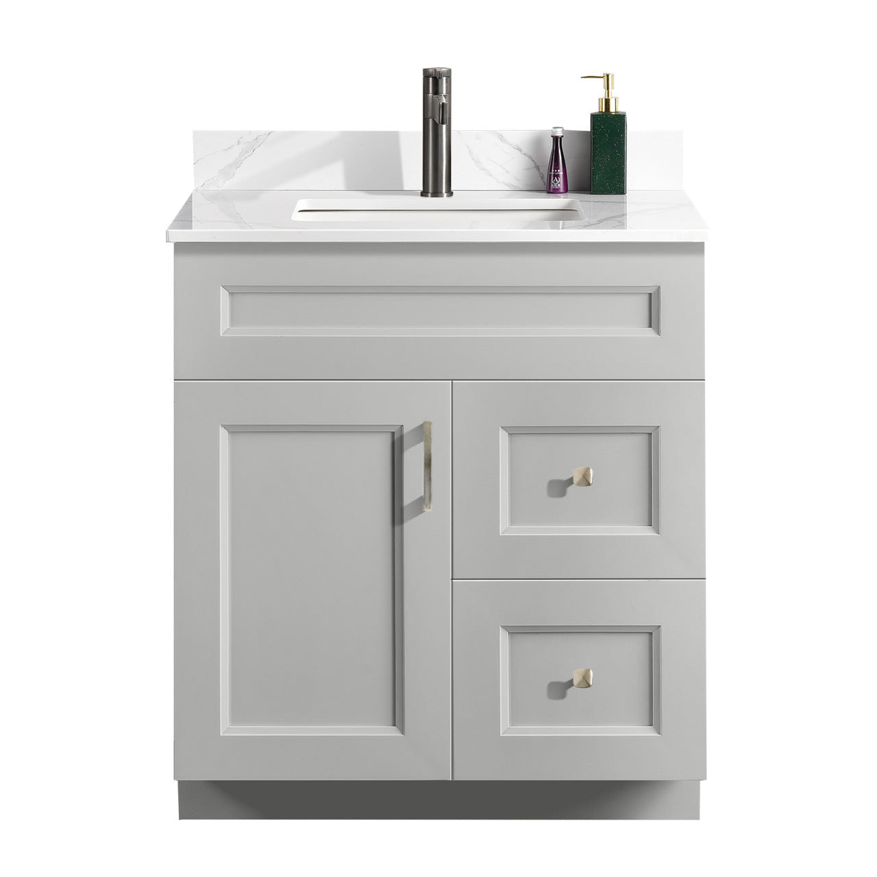 30″ Bathroom Vanity (Pinewood) Free Standing Bathroom Cabinet Left/Right