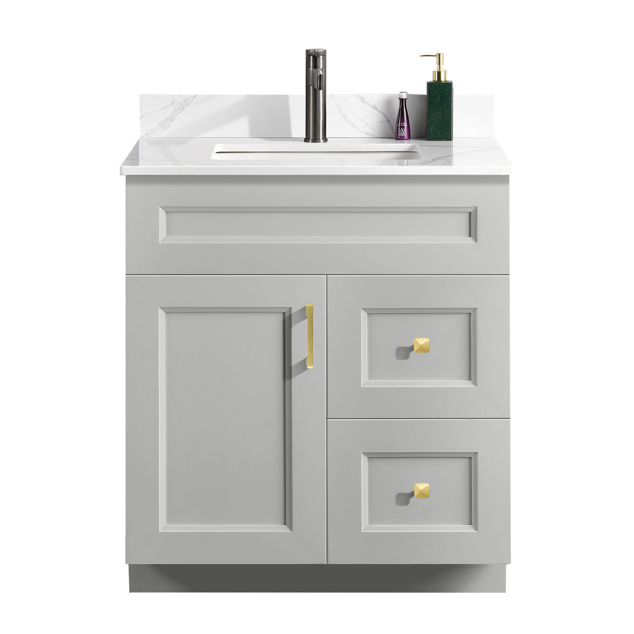 30″ Bathroom Vanity (Pinewood) Free Standing Bathroom Cabinet Left/Right