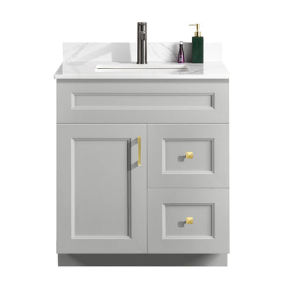 30″ Bathroom Vanity (Pinewood) Free Standing Bathroom Cabinet Left/Right