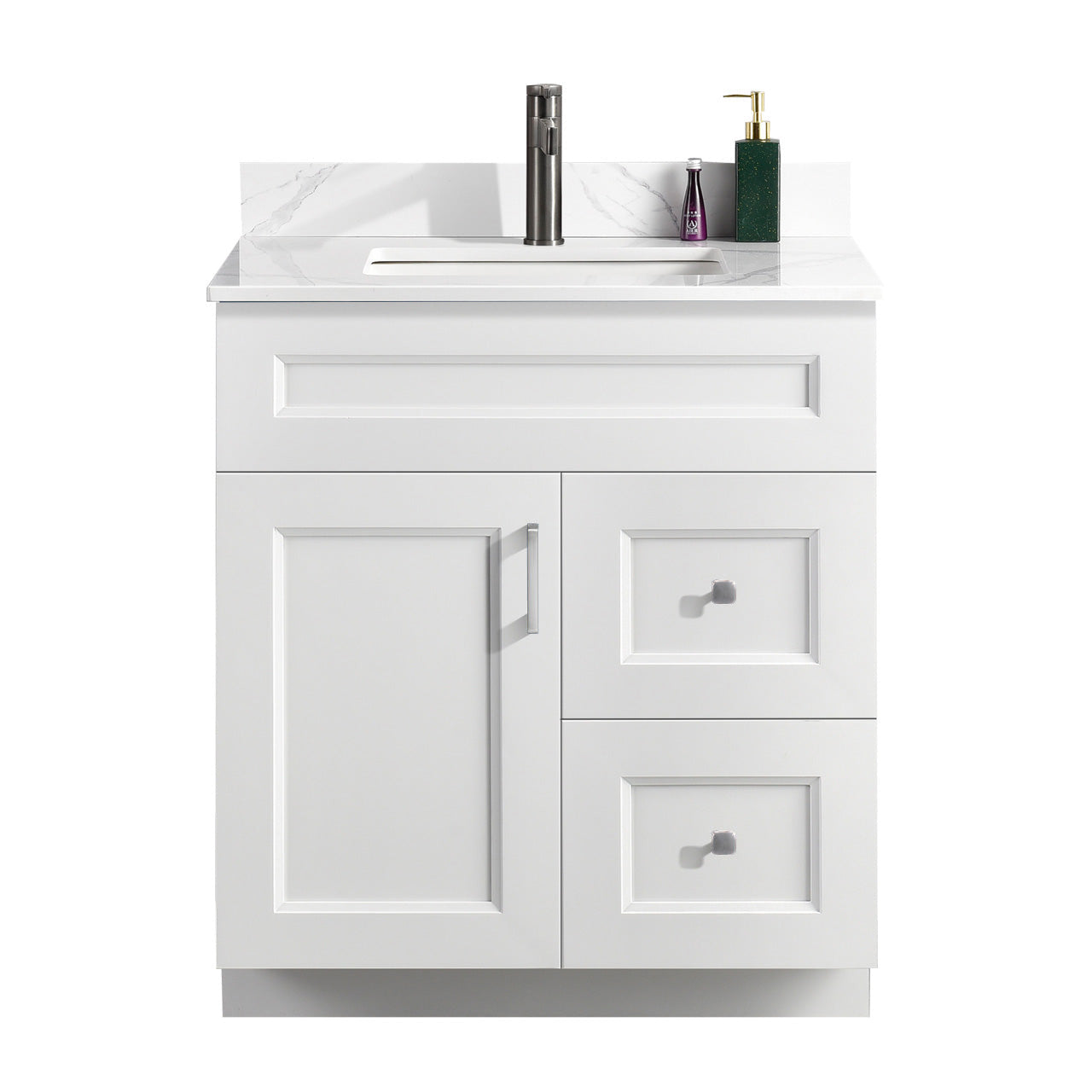 30″ Bathroom Vanity (Pinewood) Free Standing Bathroom Cabinet Left/Right