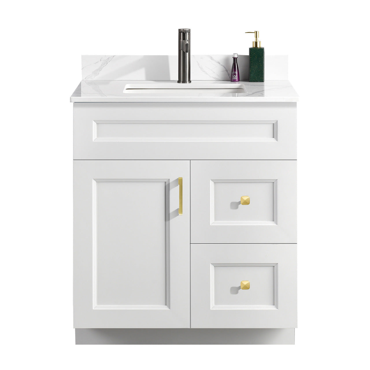 30″ Bathroom Vanity (Pinewood) Free Standing Bathroom Cabinet Left/Right