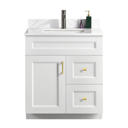 30″ Bathroom Vanity (Pinewood) Free Standing Bathroom Cabinet Left/Right