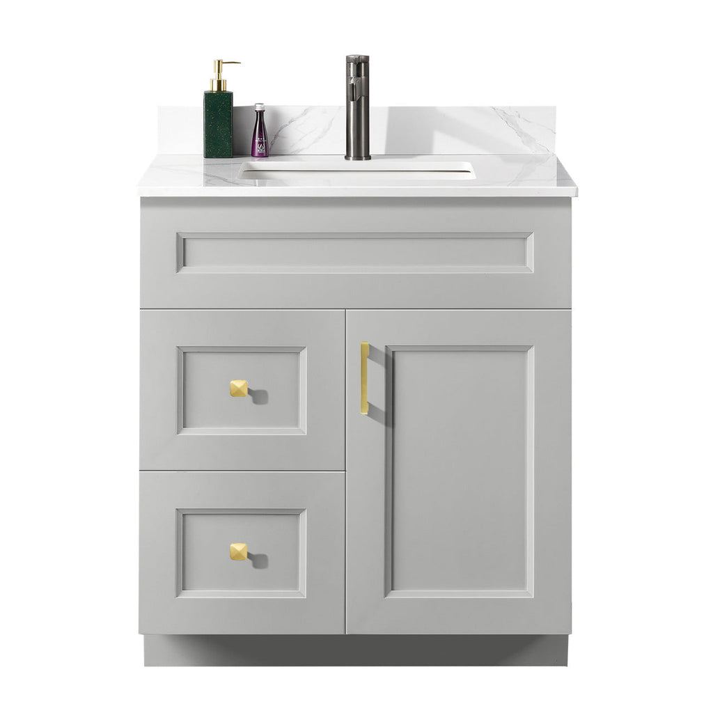 30″ Bathroom Vanity (Pinewood) Free Standing Bathroom Cabinet Left/Right